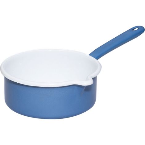 Riess Stielkasserrolle mit großem Ausguss ⌀16cm 1L Nature Blue Dark Emaille