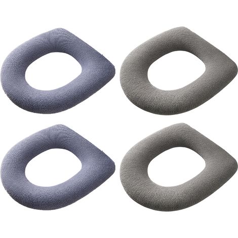 Set da 4 pezzi: cuscino per sedile WC spesso, morbido e caldo con maniglia riscaldabile.