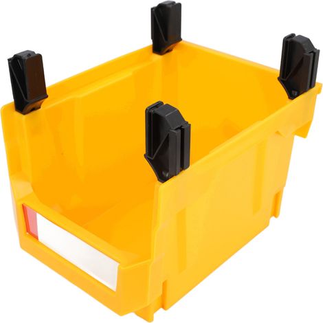 Poubelle de rangement de Garage 377x213x178mm, bouche inclinée épaisse, suspension verticale et arrière, rangement mural 2 en 1, jaune (1/5)