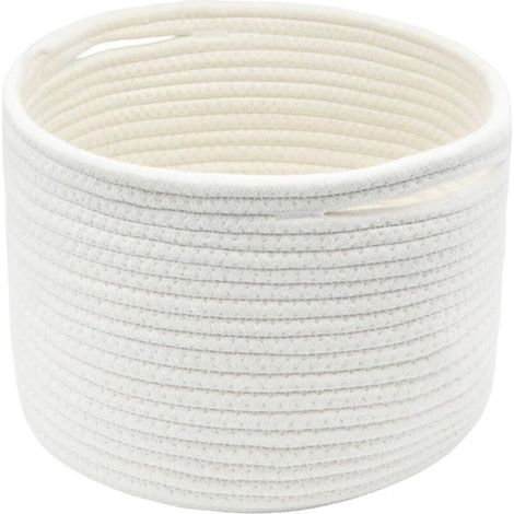 GDHZS-Petit panier de rangement tressé en coton, pour étagère, jouets ou linge d’enfant (1/4)