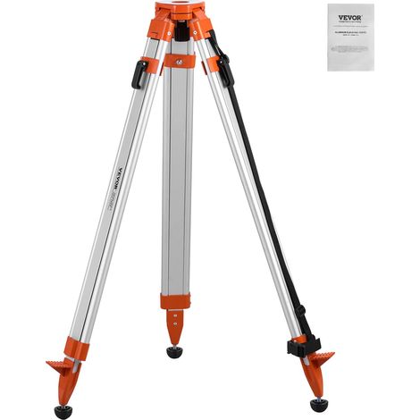 Trépied de Niveau Laser, Filetage 5/8"-11, Trépied d'Arpentage Robuste pour Scanner Niveau Laser de Construction, Réglable en Hauteur 420-1665 mm, Pieds Rétractables, Patins Antidérapants Pro (1/5)