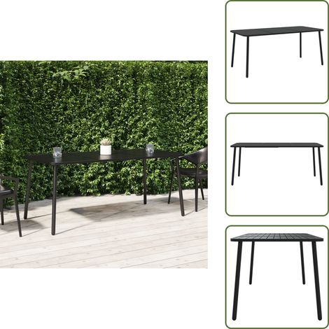 Design a doghe - vidaXL Tavolo da Giardino Antracite 165x80x71 cm Acciaio - Tavolo da pranzo
