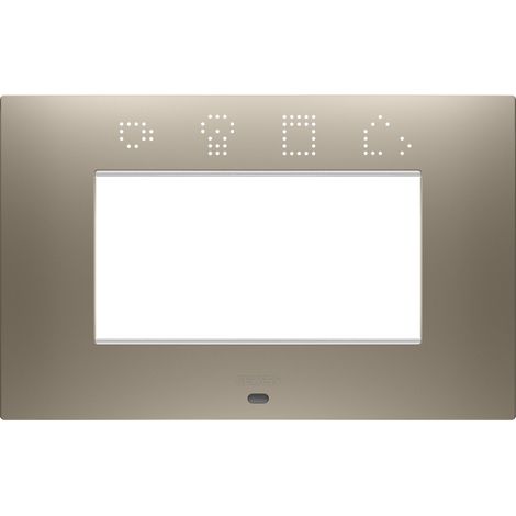 PLAQUE EGO SMART RECT. 4P BRONZE CLAIR GEWISS GW16004SBR