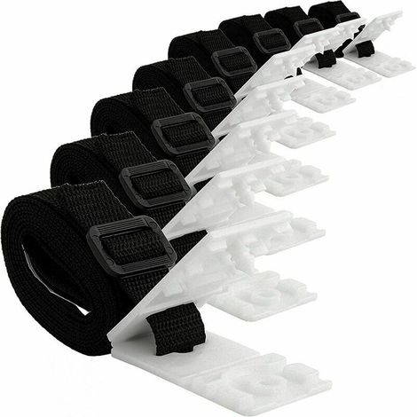 Kit de fixation pour bâche solaire de piscine - 8 sangles de couverture solaire - Kit de sangles pour couverture solaire pour système d'enrouleurs Mobiles, bâches et couvertures de Piscine-PR (1/5)