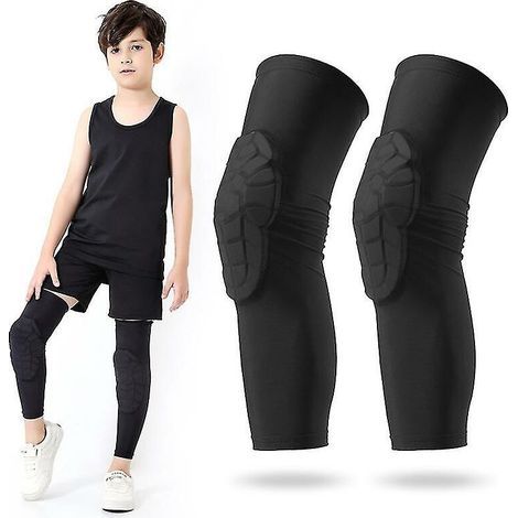 Manchons de compression pour enfants, antidérapants et dotés de genouillères de protection pour le basketball, le volleyball et le patinage. (1/3)