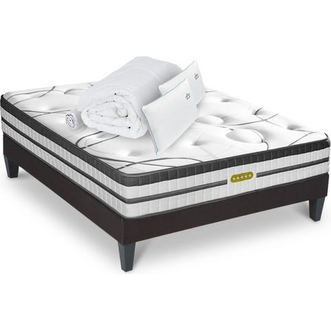 Matelas Concorde Ressorts ensachés Accueil mémoire de forme Ferme+ sommier + accessoires - 180x200 (1/5)