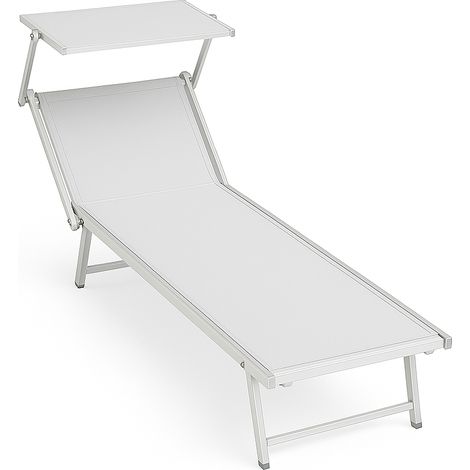 Lettino Prendisole Mod. Freak in Alluminio Textilene 750 g/m Grigio 190x60x38