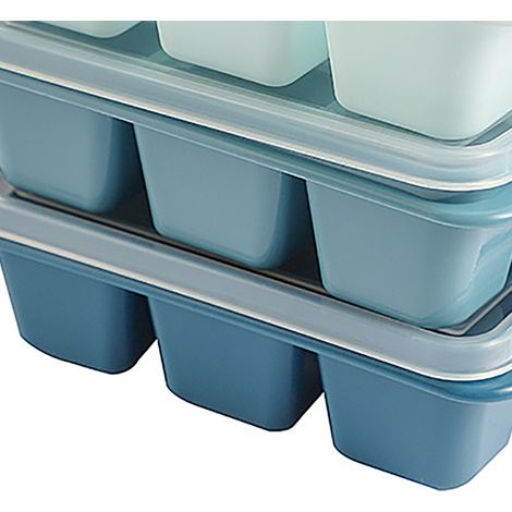Eiswürfelform, Eiswürfelbereiter, Gefrierform, Schnellgefriergerät, trendige hausgemachte Eiswürfel mit Deckel, aus Silikon. (1/4)
