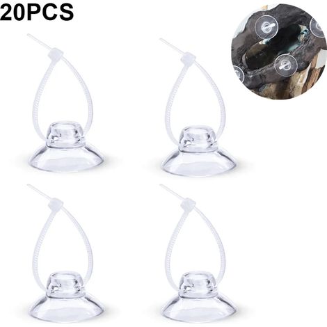 20 piezas Ventosas para acuario con ganchos extraíbles y 20 bridas ajustables para acuario que unen musgo, plantas, nido de camarones (1/5)