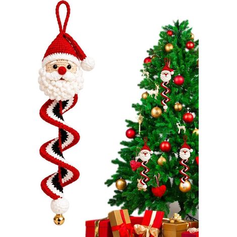 Kit crochet Noël pendentif spirale avec fil & crochet Décoration sapin DIY pour adultes