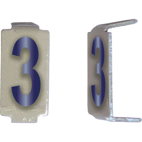 Lot 25 chiffres 3 6x11 Alu ivoire/bleu MICHAUD CD063
