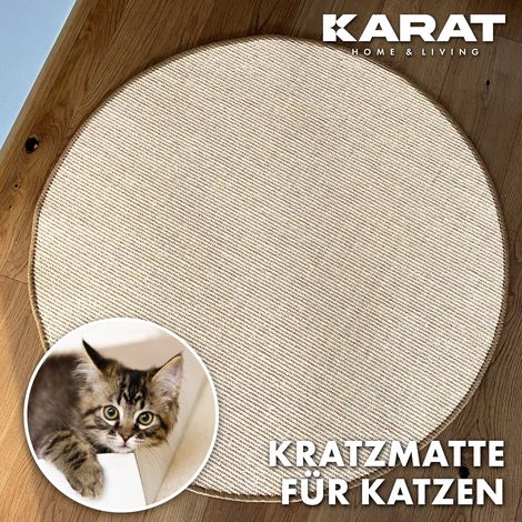 Tapis à gratter pour chat Rond Tapis sisal Ivoire 50 cm de diamètre (1/3)