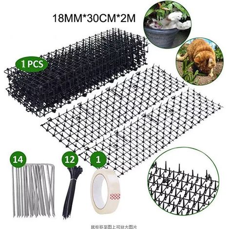 Anti-Chat avec Pointes, Grille Tapis Anti-Chat Anti-Chiens, Pointes Répulsif Dissuasif pour Chat Chien Animal, Pic Anti-Chat Anti-Chat avec Pointe pour Jardin, Clôtures, Canapé