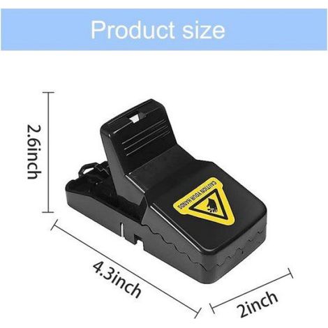 Piège À Souris - Automatique À Ressort - Réutilisable - Pour Intérieur - Lot De 6 - Noir - 11,2 x 4,8 x 5,6 cm (1/5)