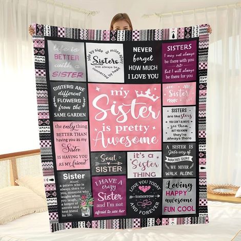 Birthday gift for women – Blanket filled with blessings, original gift for sister, girlfriend, mother, grandmother, daughter, friend (150 x 130 cm) (1/5)