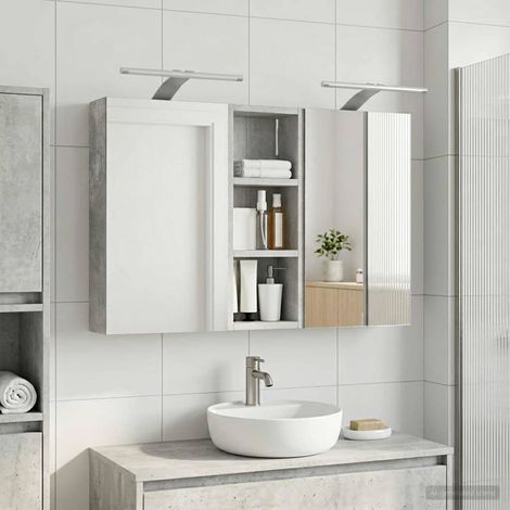 vidaXL Bathroom Cabinet Set 3 pcs 80 x 10.5 x 50 cm Engineered wood (1/5)