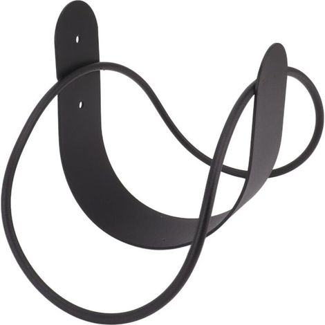 Hose Holder, Stainless Steel Wall Mounted Hose Holder, Garden Hose Reel, Sturdy Hose Holder for Home and Garden (Black) (1/5)