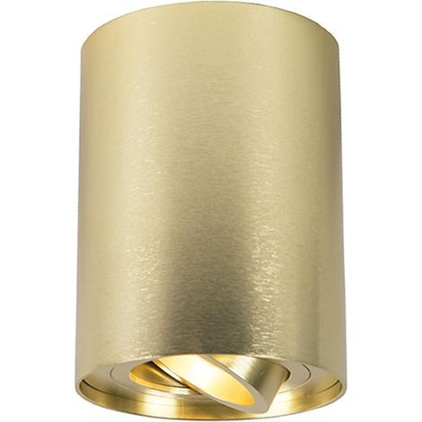 QAZQA rondoo up - LED Spot plafond, plafonnier - 1 lumière - Ø 95 mm - Doré - Moderne - éclairage intérieur - Salon I Chambre I Cuisine I Salle à manger