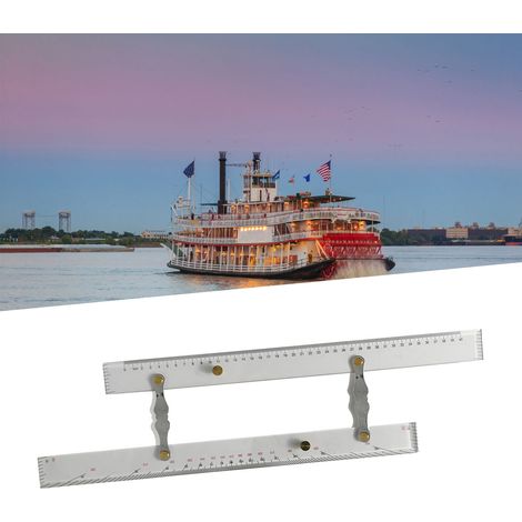 Parallellineal für die Schifffahrt, geeignet für Zeichen- und topografische Vermessungszwecke gerades Lineal für die Kartografie, 450 mm (1/5)