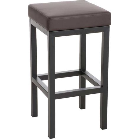 Sgabello da bar x1 seduta quadrata rivestita in similpelle marrone altezza seduta 78 cm struttura in metallo nero 100006084