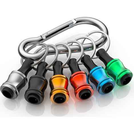 Irovami Porte-embouts alu 1/4″ – Rallonge, adaptateur, 6 pièces – Idéal pour tournevis, bricolage, atelier (1/5)