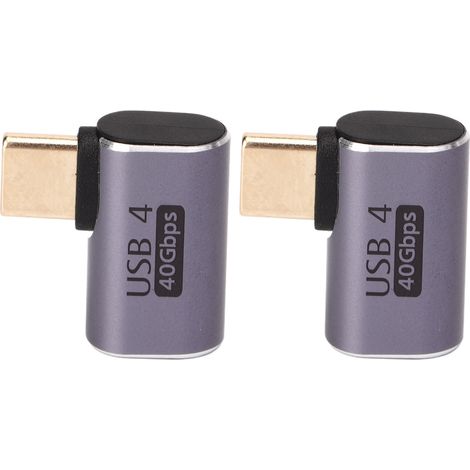 Connecteur USB de Type C mâle à femelle à Angle droit, 40Gbps, adaptateur USB à 90 degrés pour la Transmission et la charge, 2 pièces (1/5)