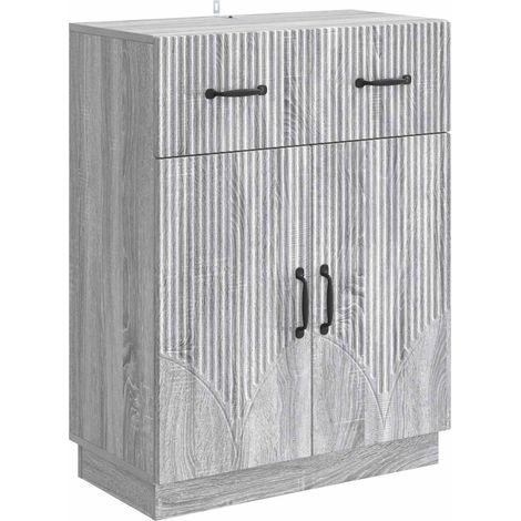 Sideboard Graues Sonoma 66 x 34,5 x 87 cm Holzwerkstoff vidaXL