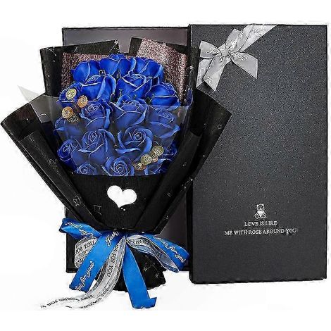 Coffret cadeau de bouquet de roses artificielles parfumées en savon, fleurs de bain décoratives élégantes, convenant à toutes les occasions. (1/4)