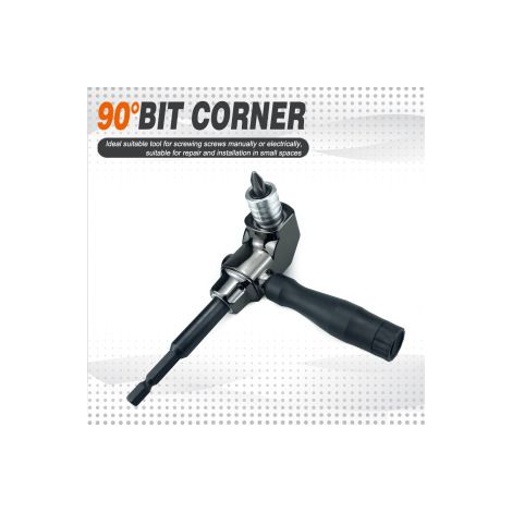 Embout universel coudé à 90° pour visseuse – Adaptateur d’angle pour perceuse – Visse dans les coins difficiles (1/5)