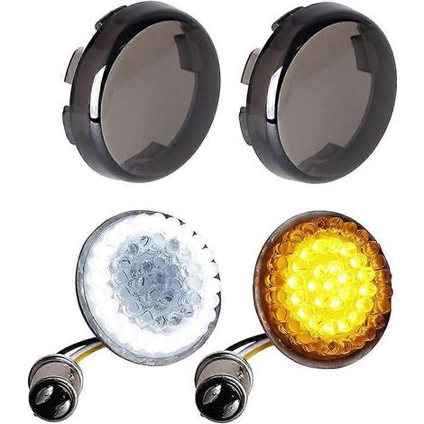 Kit de 4 clignotants avant fumés à LED pour moto Dyna Road Street Glid (référence 1157). (1/5)