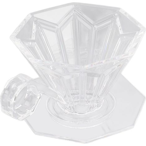 Kaffeefilterbecher aus Harz, papierlos, wiederverwendbar, achteckig, Filterkegel mit Griff für Pour-Over-Kaffeemaschinen, transparent (1/5)