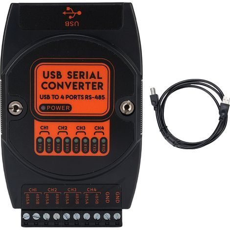 4-Way Isolated USB to RS485 Converter - Rear Clip Design for Industrial Use (1/5)