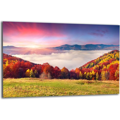 PLAQUE DE PROTECTION EN VERRE POUR POÊLE 80x52 PAYSAGE (1/5)