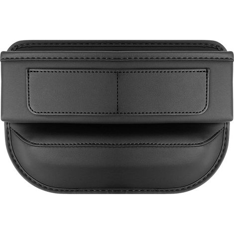 Lntyq Organisateur de siège de voiture, boîte de rangement pour siège de voiture, multifonction, en cuir synthétique, pour téléphone portable, lunettes, portefeuille, cartes, pièces de monnaie (1/4)