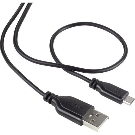 Trywise Câble USB USB 2.0 USB-A mâle, USB-Micro-B mâle 1.00 m noir gaine ultra-douce RF-4032111 Y117241