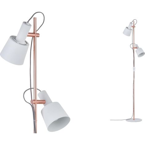 Paulmann Lámpara de pie Escandinava Cobre y Blanco 152 cm