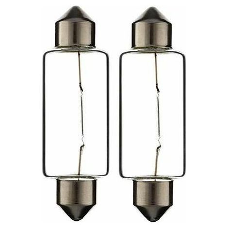 2x Ampoule navette transparent 24V 18W 15x44mm SV8.5 universelle camion fourgon camping car voiture moto tracteur