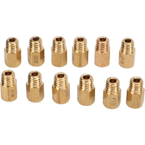 AMXCNOY 12-teiliges Messing-Sechskant-Hauptdüsen-Set für Mikuni VM TM TMX 210-320 (1/3)