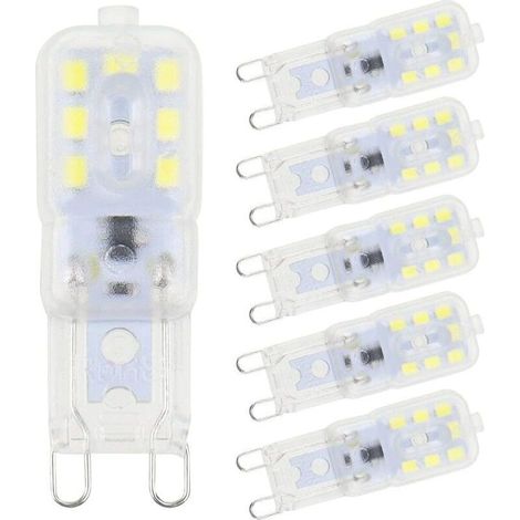 6 Pièces Ampoules LED G9 Blanc Froid 3W 6500K sans Scintillement Halogène Remplacement LED Dimmable Ampoule LED Capsule Économie d’Énergie pour Applique Murale Lustre Réfrigérateur AC 220V (1/5)