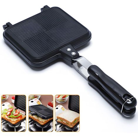 Tostapane per sandwich, piastra antiaderente per panini, 14 cm, adatta a tutti i piani cottura, perfetta per cucine interne ed esterne. (1/5)