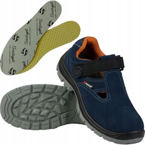 PROOF KAPS1 Samt-Arbeitsschuhe Sandalen Größe 43 + Einlegesohlen-Set