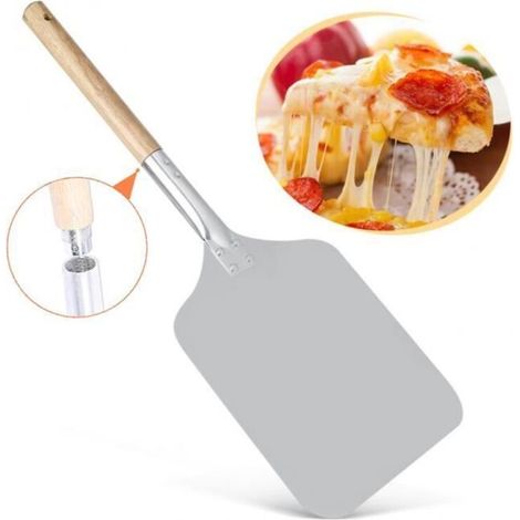 Pelle à pizza - MINGMEI - Pelle Professionnelle - Aluminium et Bois - 66.5 cm - Surface 30.5x30.5 cm