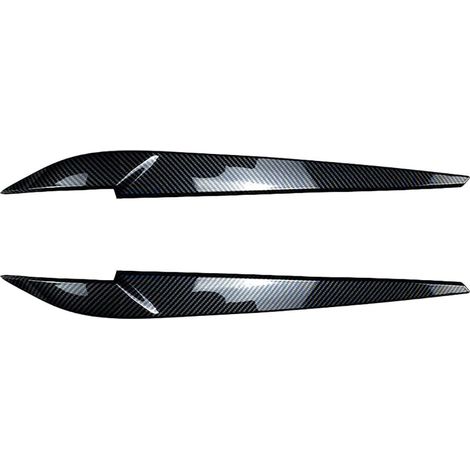 2 pezzi di rivestimento per sopracciglia del faro per BMVV X5 X6 F15 F16 2014-2018, plastica ABS nera lucida/fibra di carbonio (1/2)