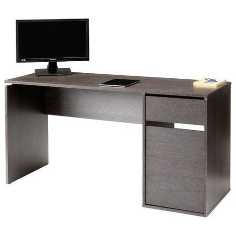 TOPKIT | Bureau Burgos 5214| Grande table d'ordinateur | Bureau avec tiroir et porte | Wengé (1/5)