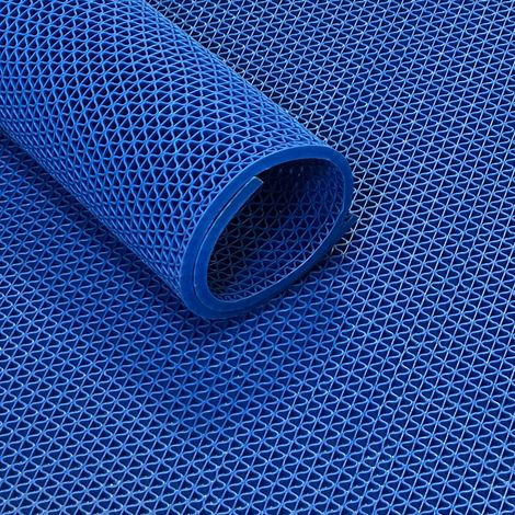 Alfombrilla de rejilla Ultra Grip con estructura en S de 90 cm - Azul - Se vende por metro lineal