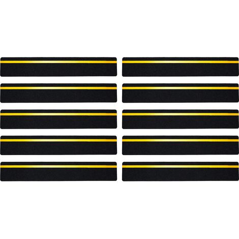 10 unità di gradini antiscivolo con strisce riflettenti, 10 x 61 cm (4 x 24 pollici), cuscinetti antiscivolo ad alta aderenza con grana 60. (1/5)