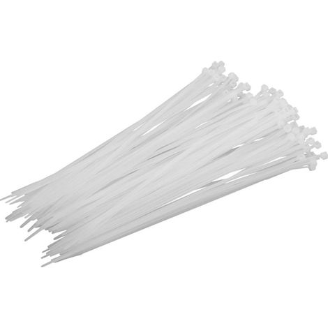 Bridas de nailon blanco de 2,5 x 200 mm, 100 unidades, marca Proline.