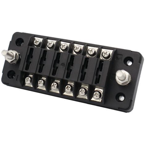 boitier fusible 12v auto 6 voies boite fusible pour ATO/ATC 1-20A fusible connecteur à vis porte-fusible avec fusible，1255.2cm (1/5)