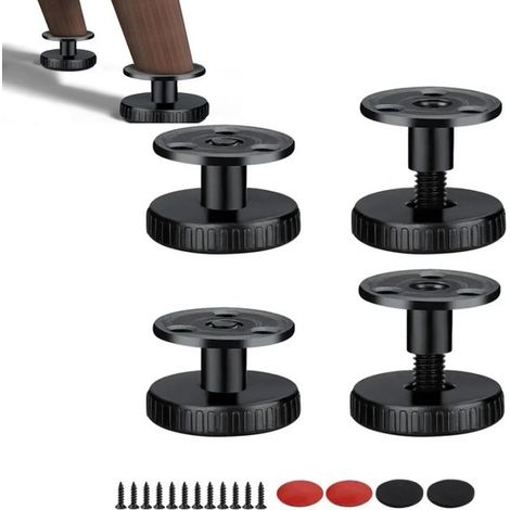 4 pieds de meubles réglables, pieds de meubles auto-adhésifs, fixations pour tête de lit avec patins anti-rayures pour tables, armoires, appareils électroménagers, capacité de charge b (1/5)