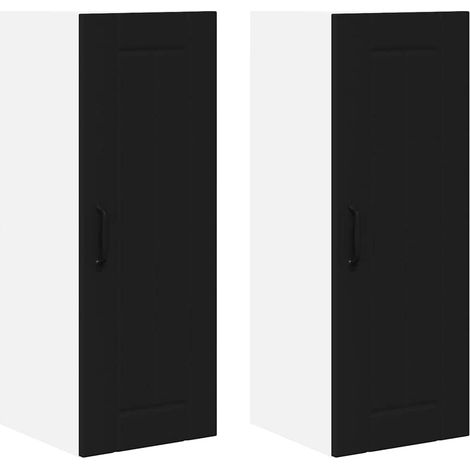 Meubles de Rangement,Armoire de cuisine 2 pcs Noir 30 x 31 x 80 cm Bois d'ingénierie CFW152902 (1/5)